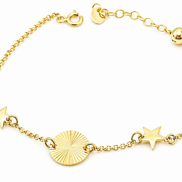 14K Gold Stars Bracelet