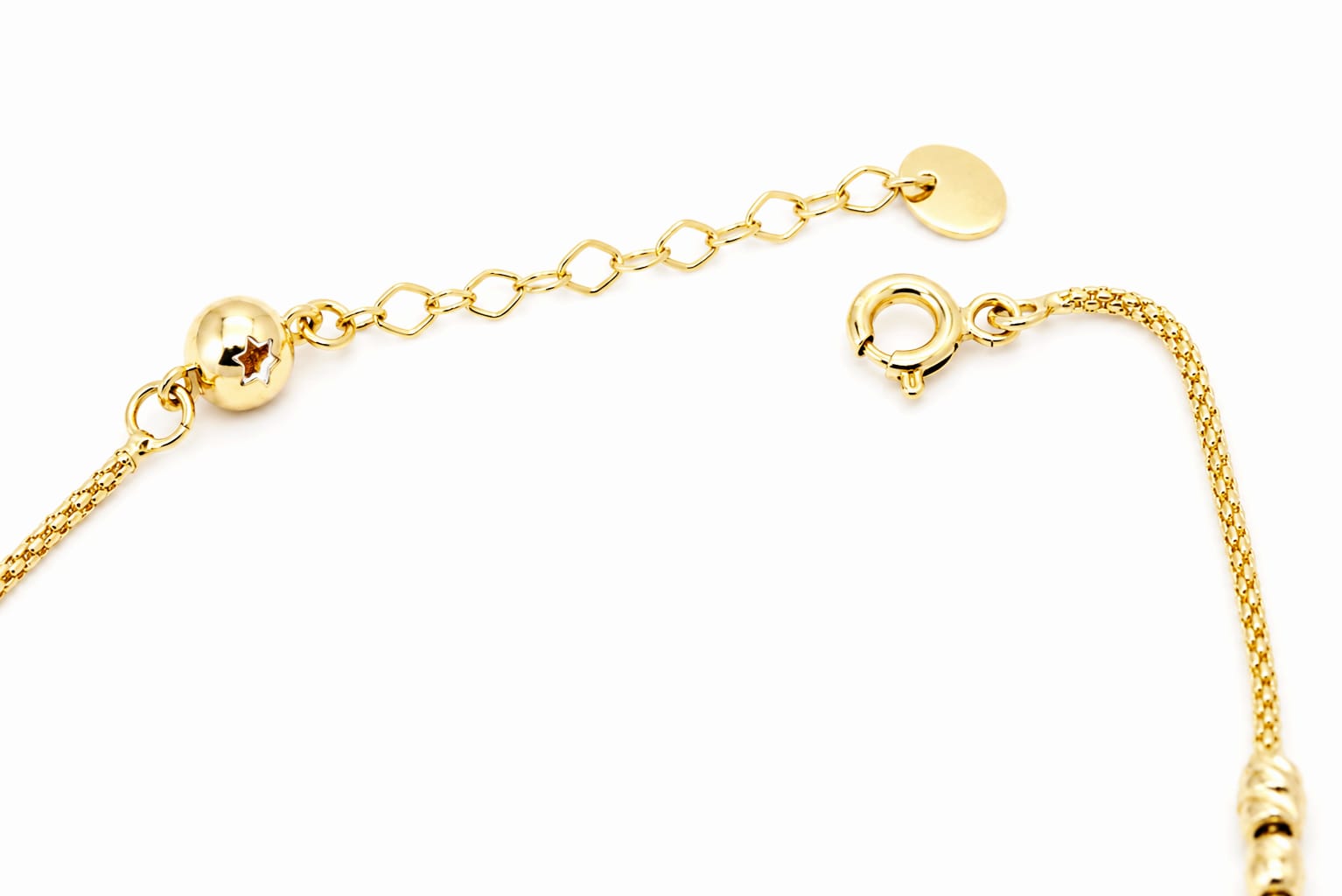 14K Gold Diamond-Cut Bead Bracelet