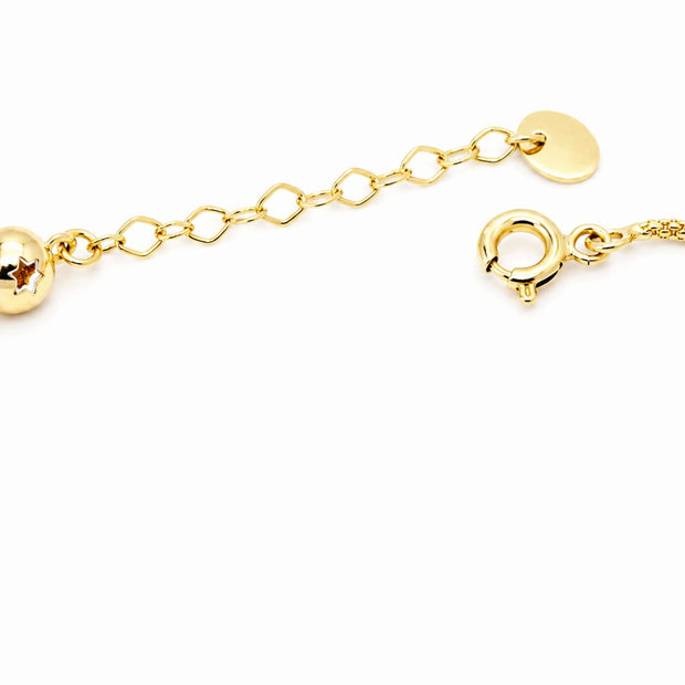 14K Gold Diamond-Cut Bead Bracelet