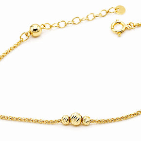 14K Gold Diamond-Cut Bead Bracelet