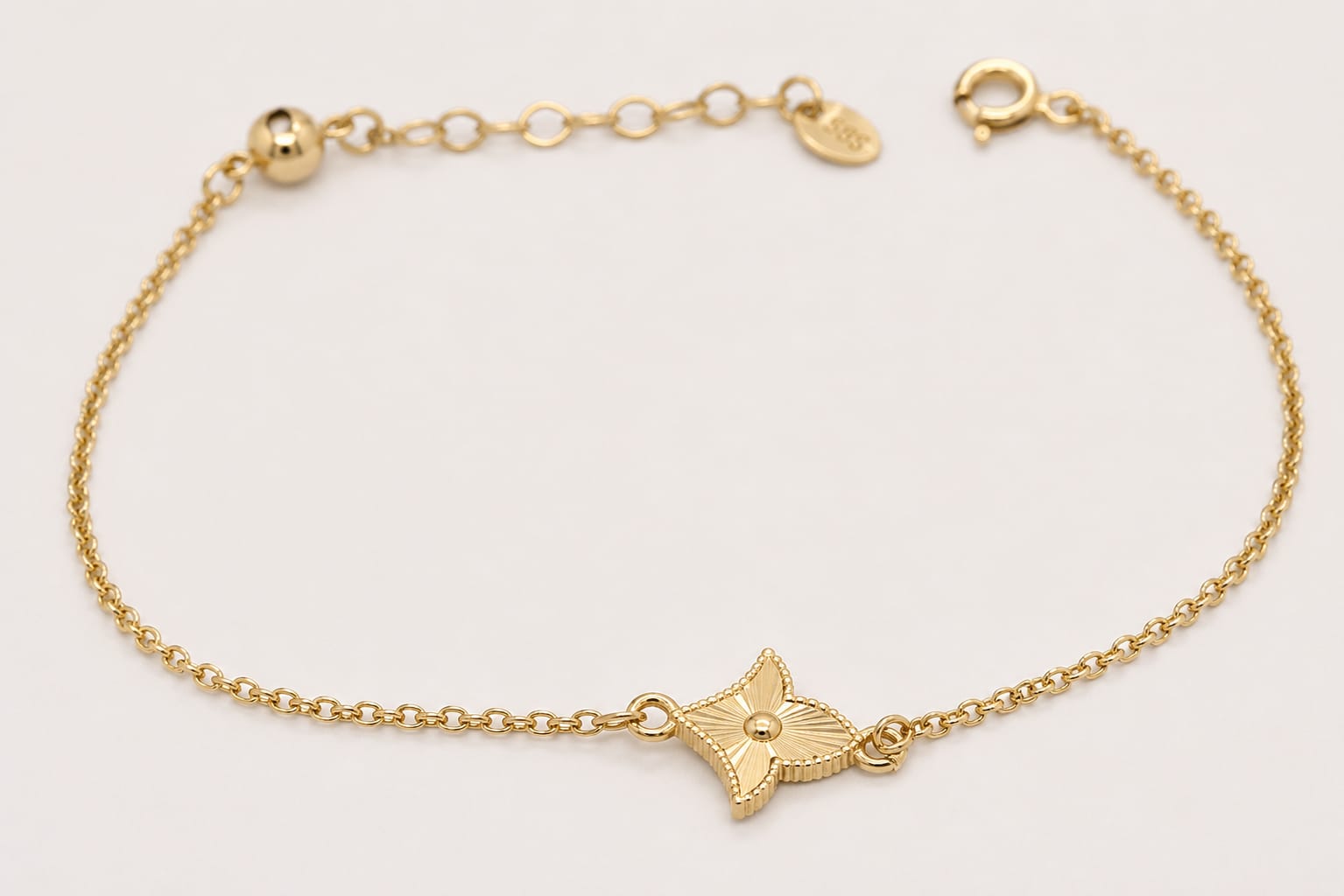 14K Gold Clover Bracelet