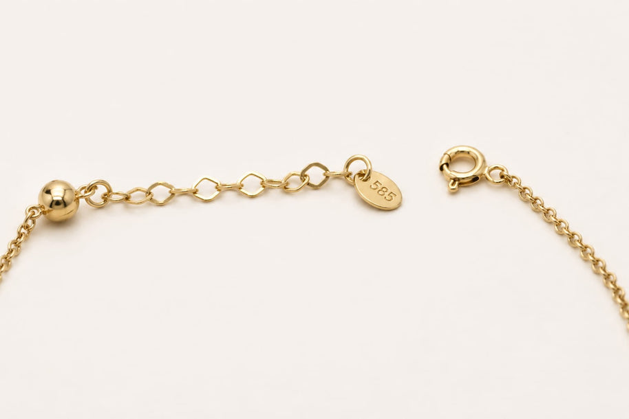 14K Gold Clover Bracelet