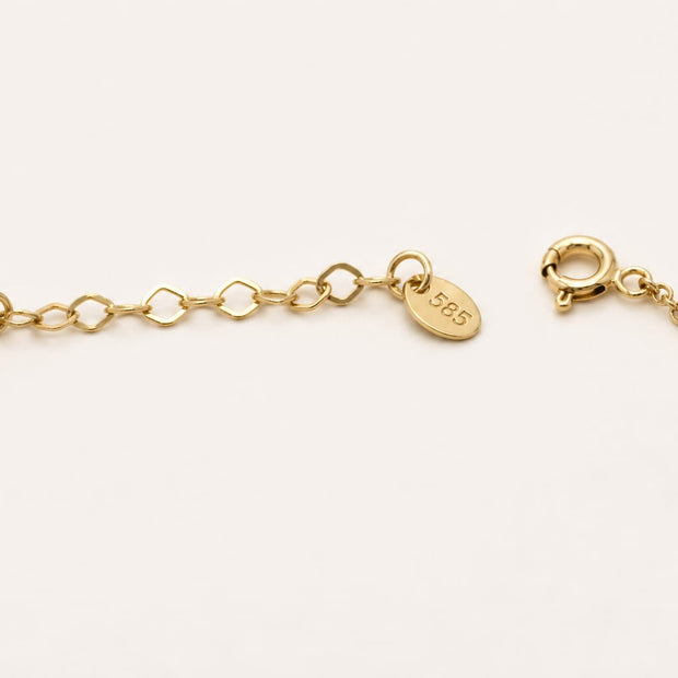 14K Gold Clover Bracelet