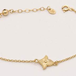 14K Gold Clover Bracelet