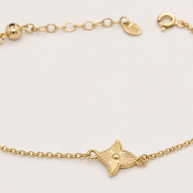 14K Gold Clover Bracelet