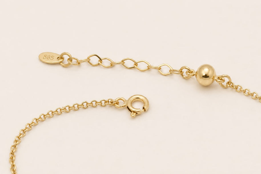 14K Gold Heart & Stars Bracelet