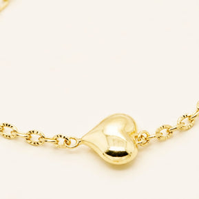 14K Gold Heart Bracelet