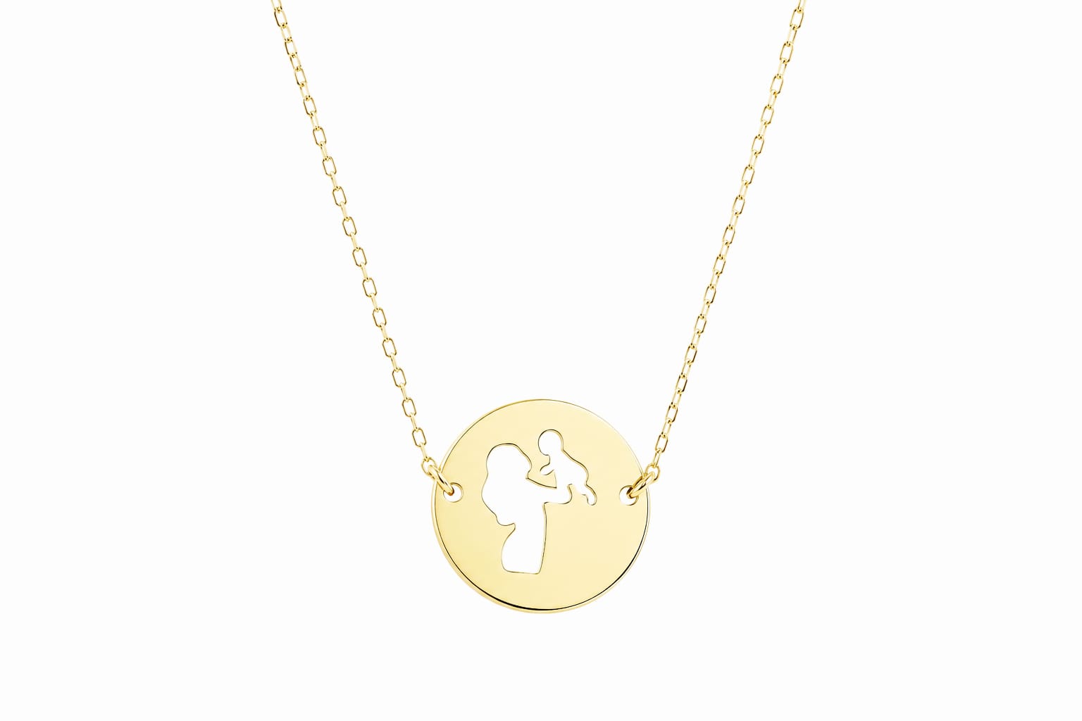 14K Gold Mother & Child Necklace