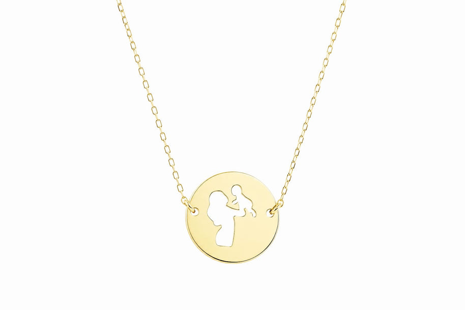 14K Gold Mother &amp; Child Necklace