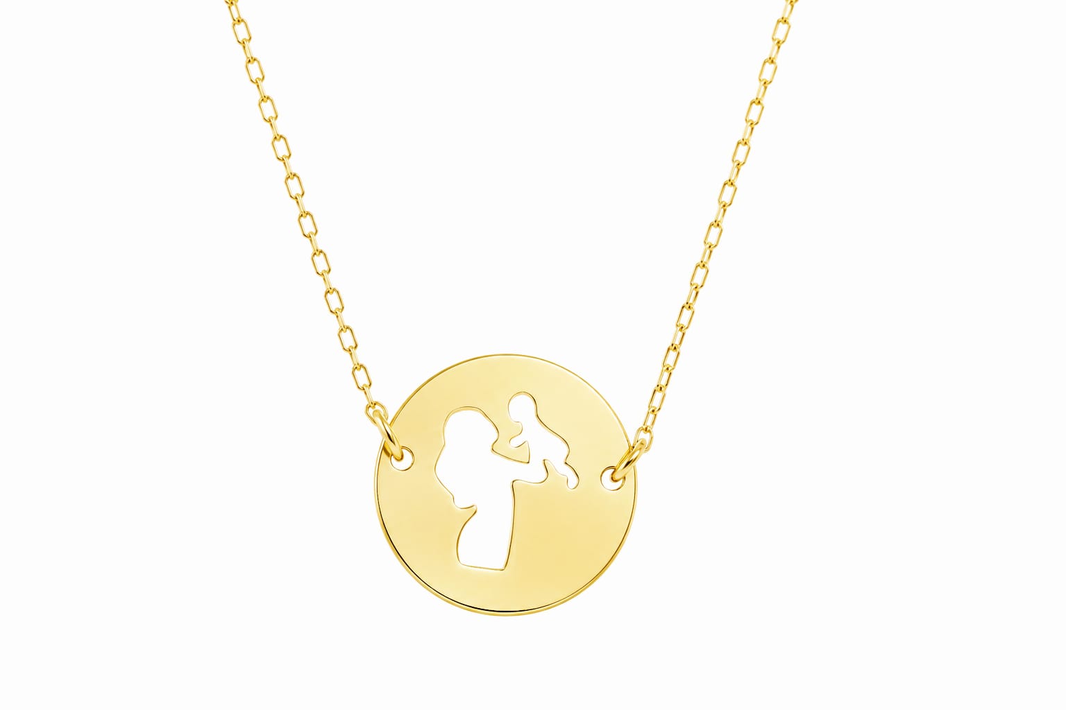 14K Gold Mother & Child Necklace