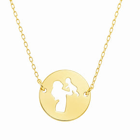 14K Gold Mother & Child Necklace