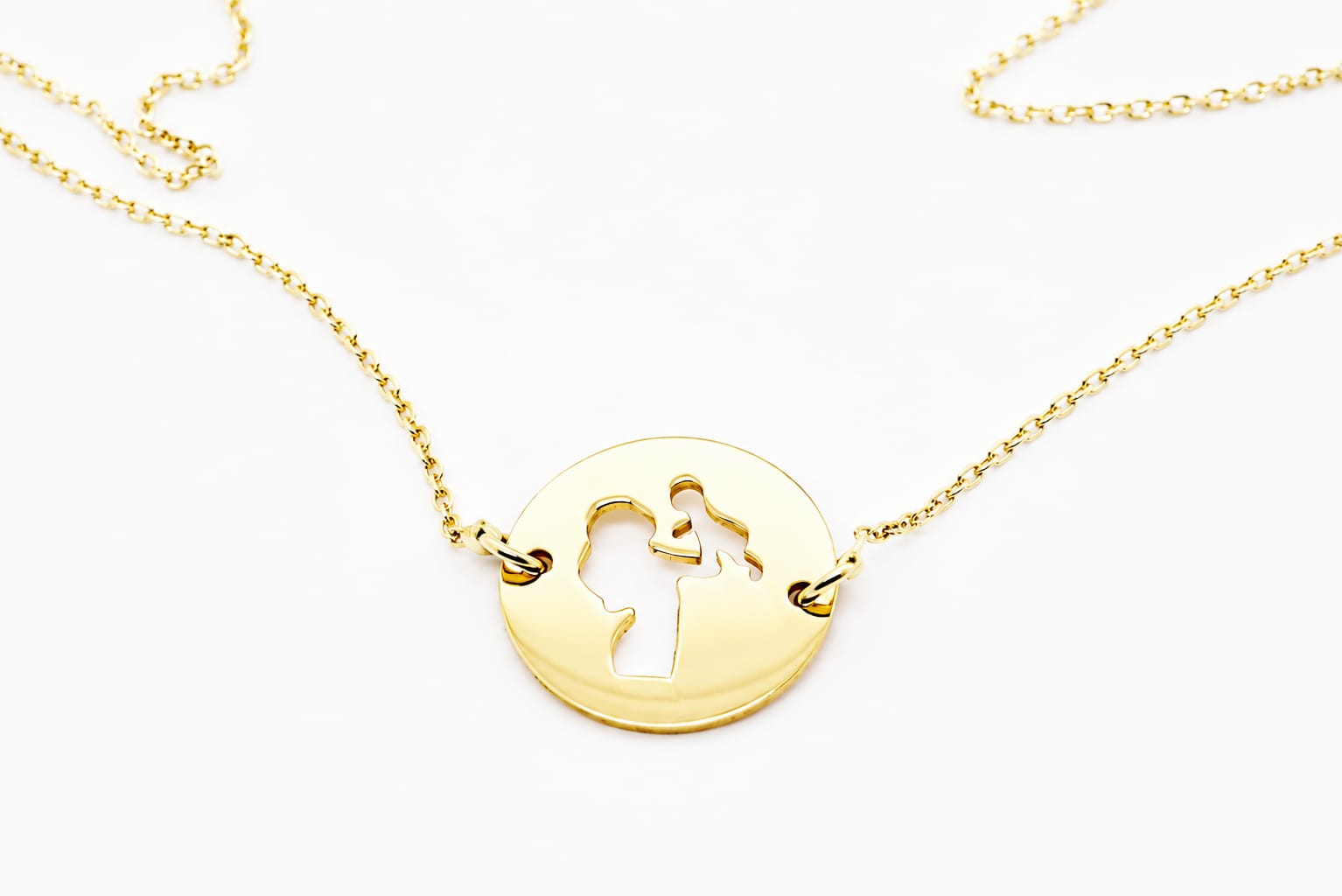 14K Gold Mother & Child Necklace