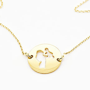 14K Gold Mother & Child Necklace