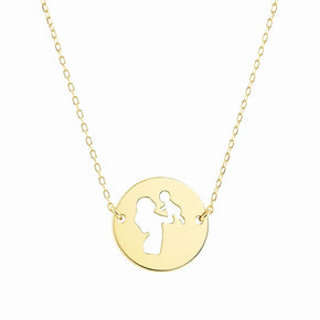 14K Gold Mother & Child Necklace