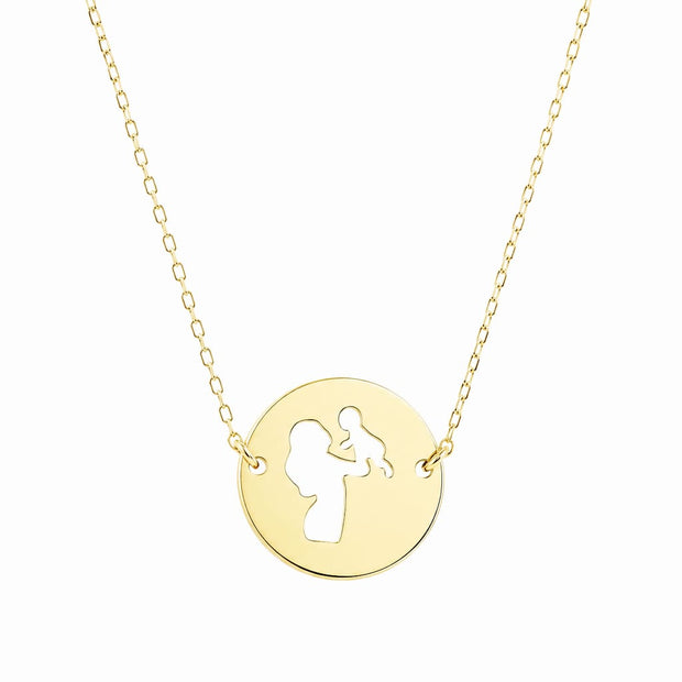 14K Gold Mother &amp; Child Necklace