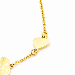 14K Gold Triple Heart Bracelet