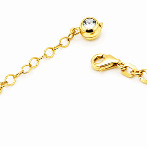 14K Gold Open Heart Bracelet