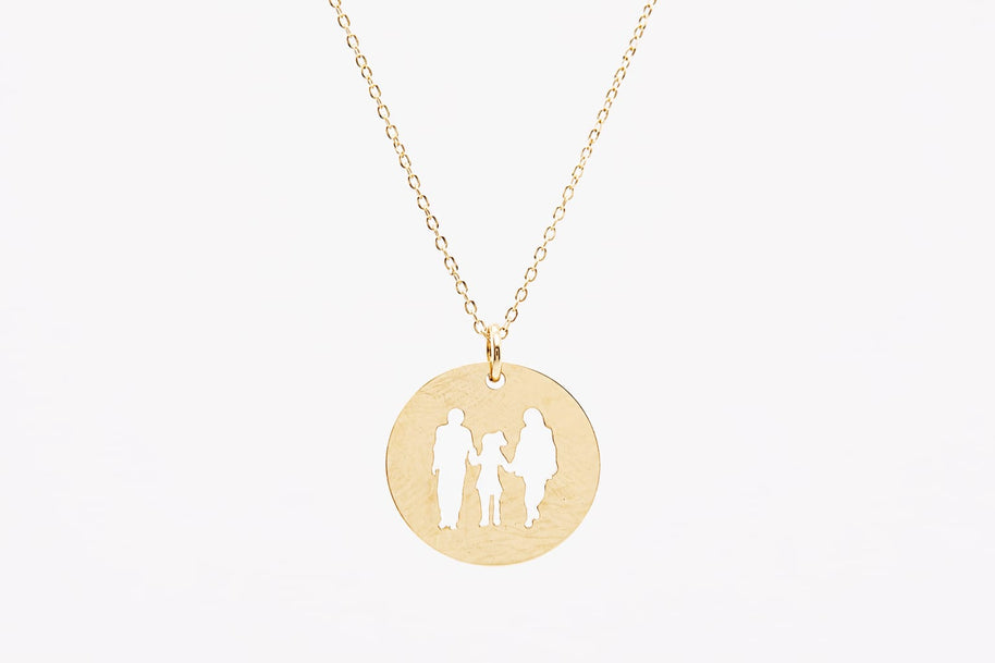 14K Gold Family Necklace