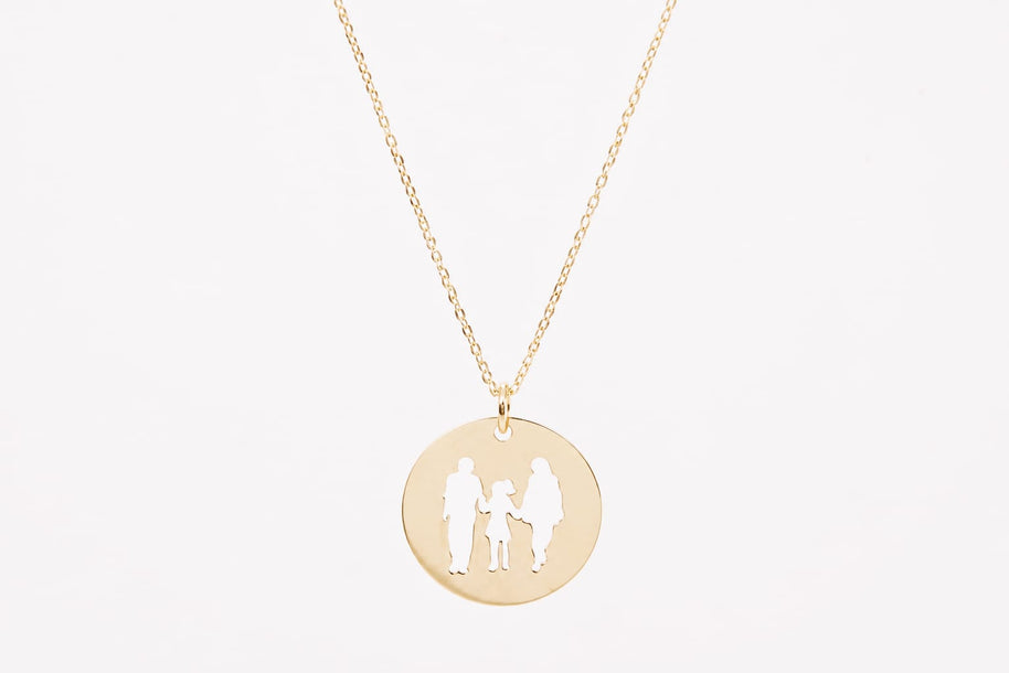 14K Gold Family Necklace