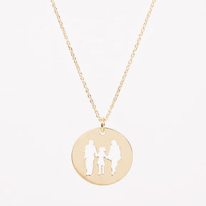 14K Gold Family Necklace