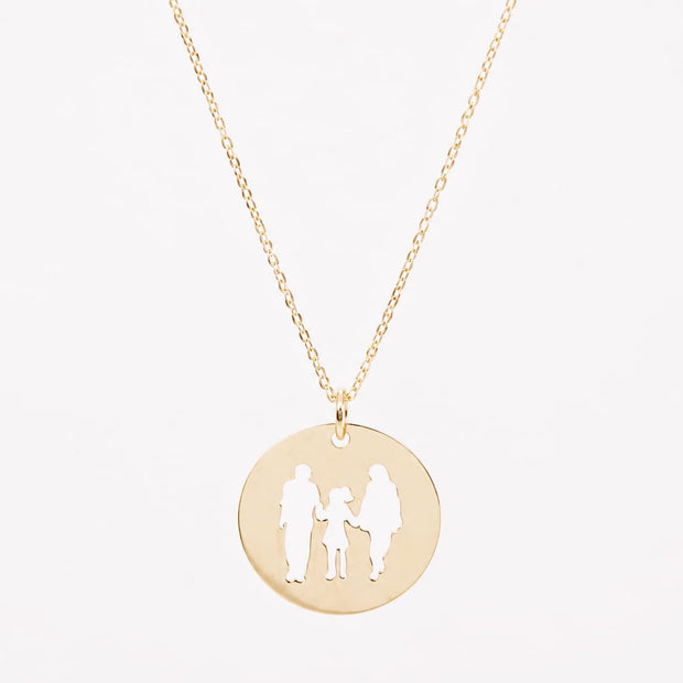 14K Gold Family Necklace