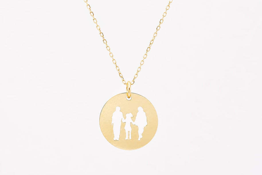 14K Gold Family Necklace