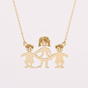 14K Gold Family Necklace