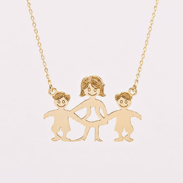 14K Gold Family Necklace