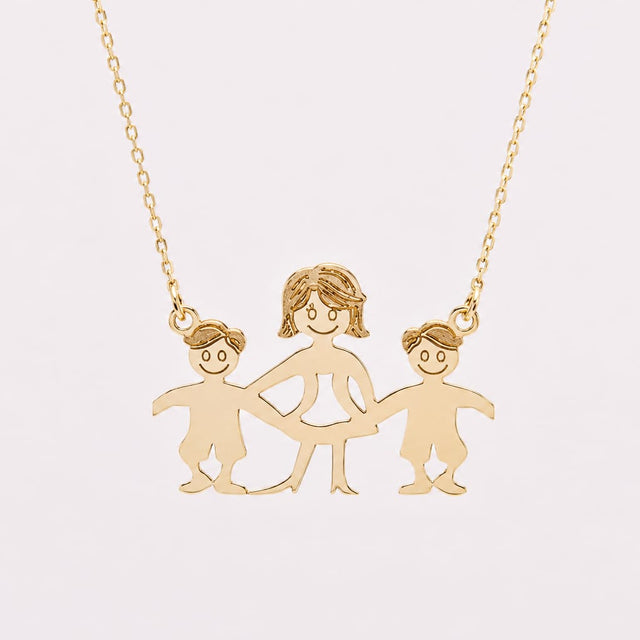 14K Gold Family Necklace