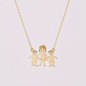 14K Gold Family Necklace