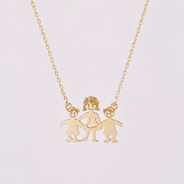 14K Gold Family Necklace
