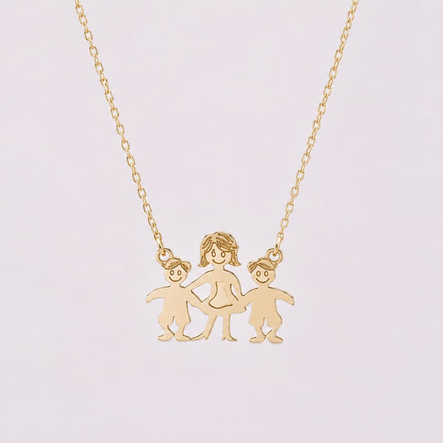 14K Gold Family Necklace
