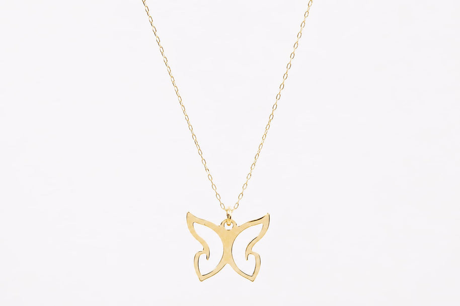 14K Gold Butterfly Necklace