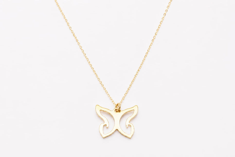 14K Gold Butterfly Necklace