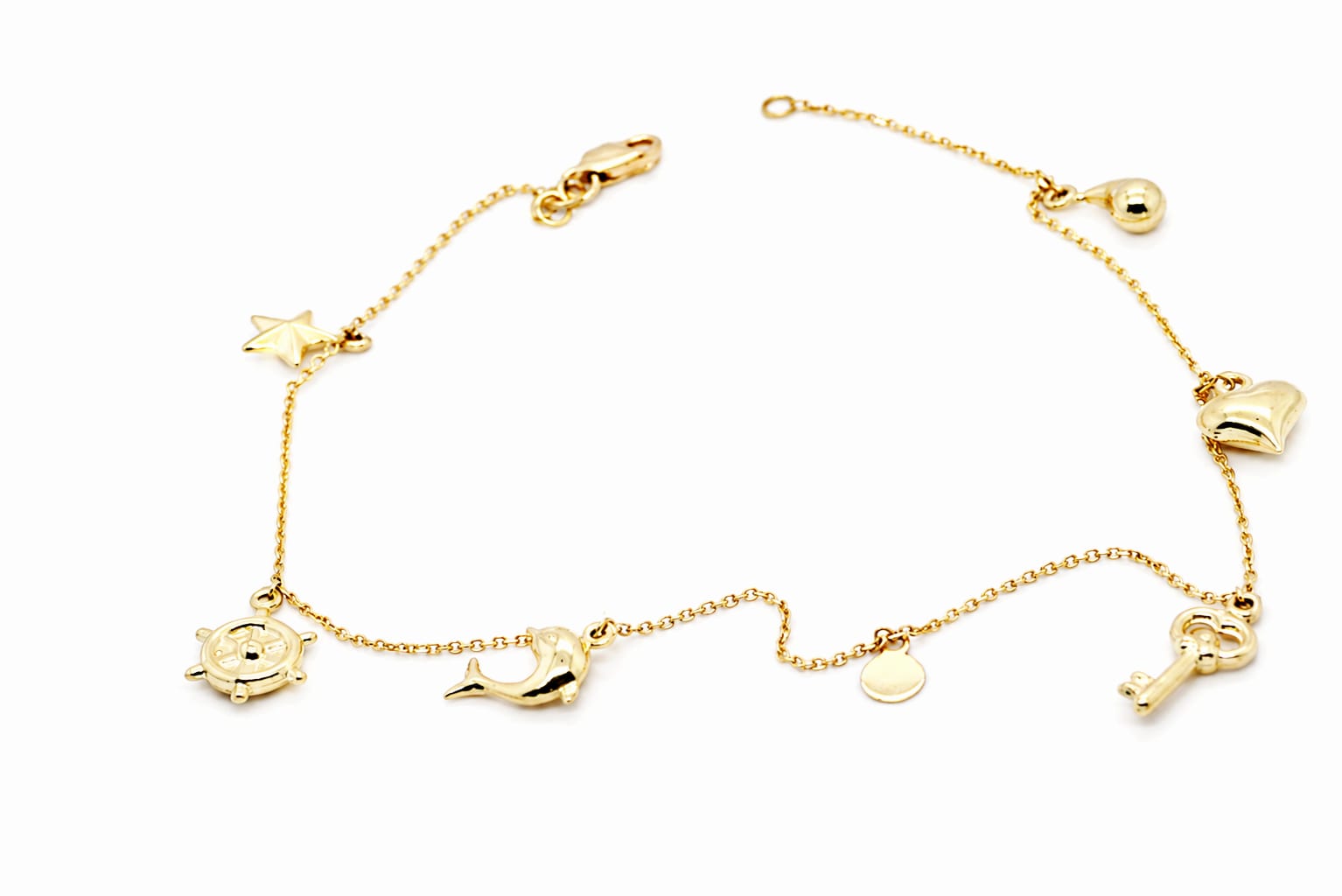 14K Gold Lucky Charm Anklet