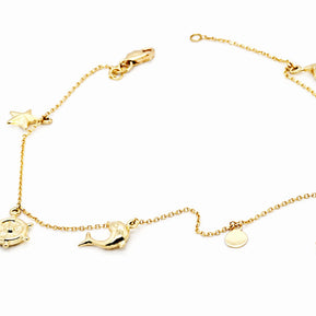 14K Gold Lucky Charm Anklet
