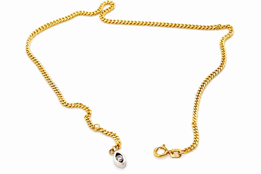 14K Gold Evil Eye Anklet