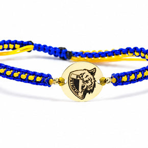 14K Gold Disc Macramé Bracelet – Custom Colours & Engravable