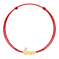 14K Gold LOVE Cord Bracelet
