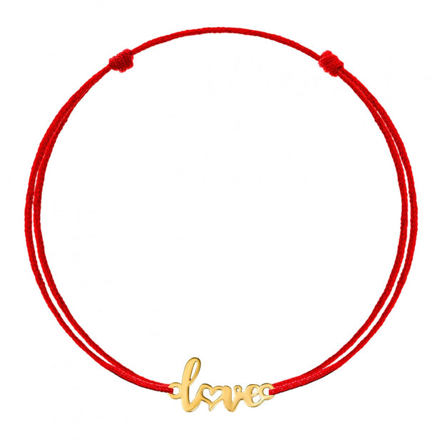 14K Gold LOVE Cord Bracelet