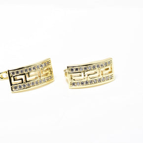 Gold Plated Stainless Steel Earrings with Crystal Detail