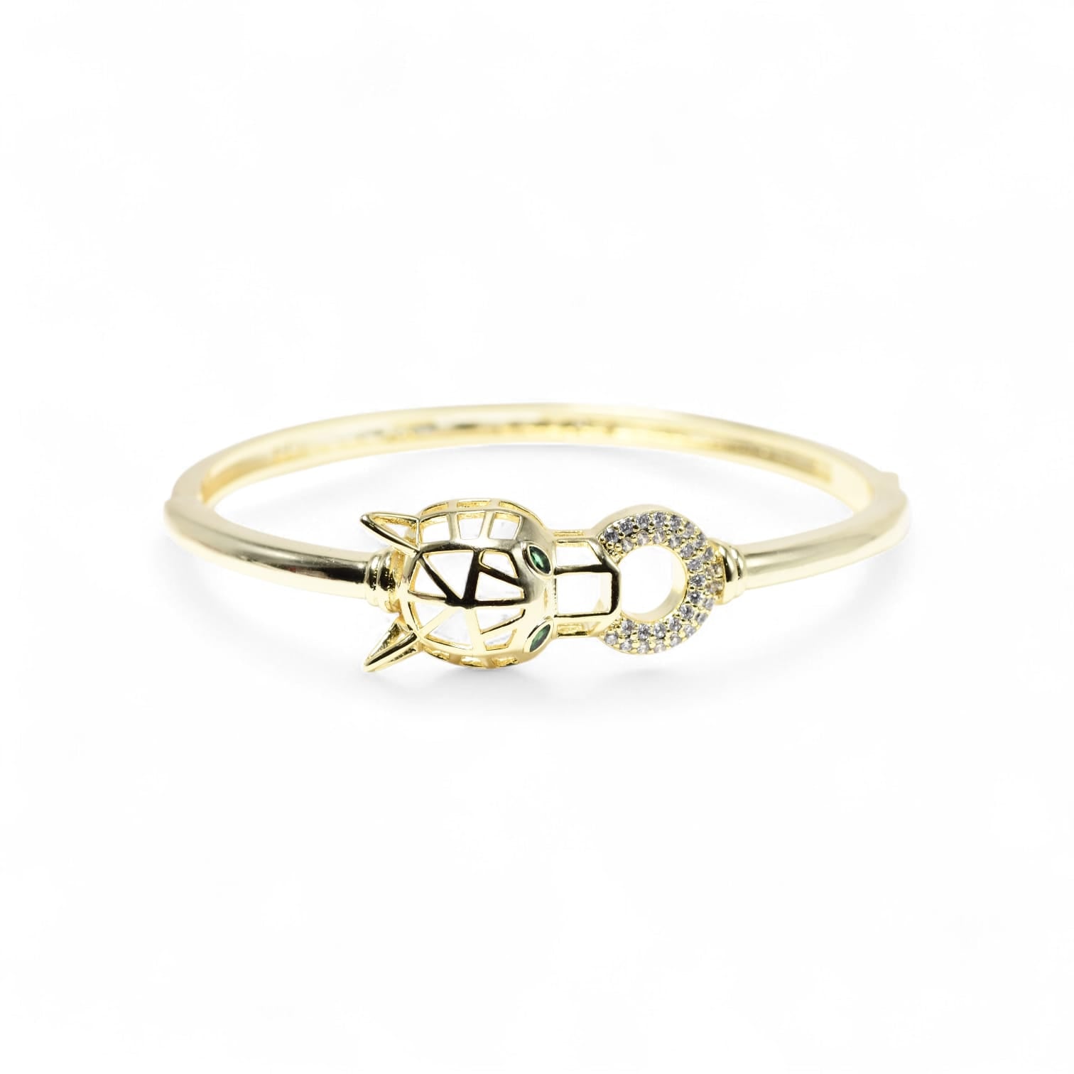 Gold Plated Tiger Head Bangle Bracelet