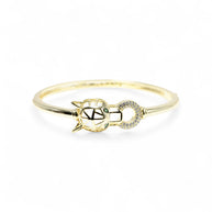 Gold Plated Tiger Head Bangle Bracelet