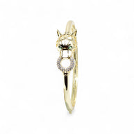 Gold Plated Tiger Head Bangle Bracelet