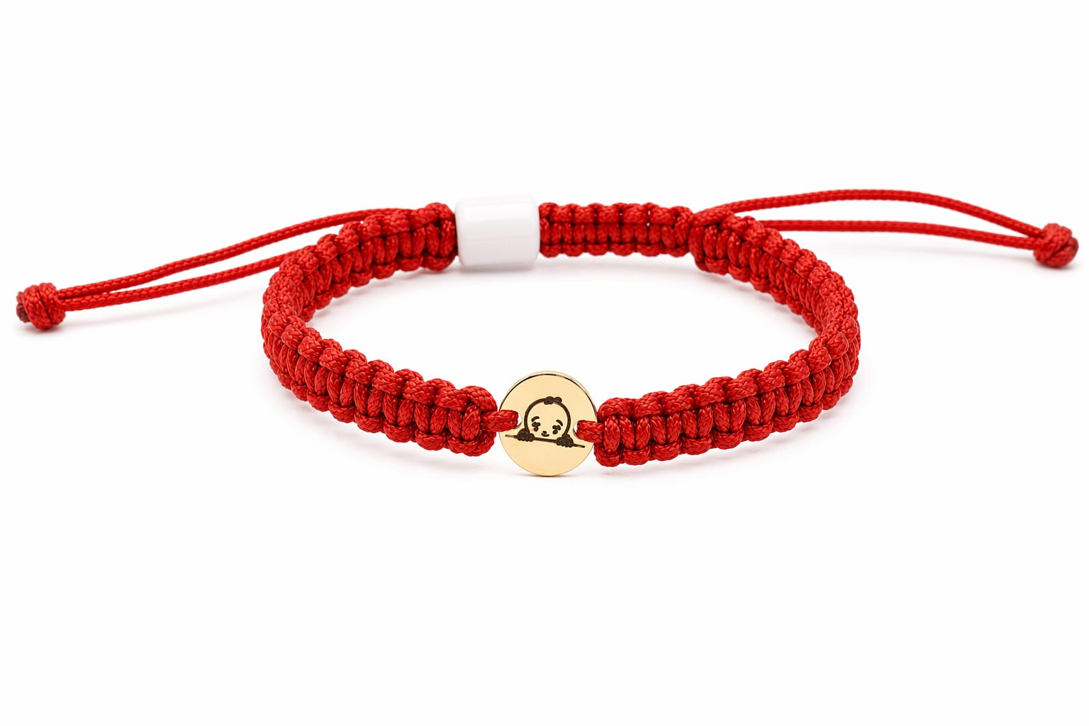 14K Gold Baby Head Red String Bracelet