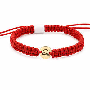 14K Gold Baby Head Red String Bracelet