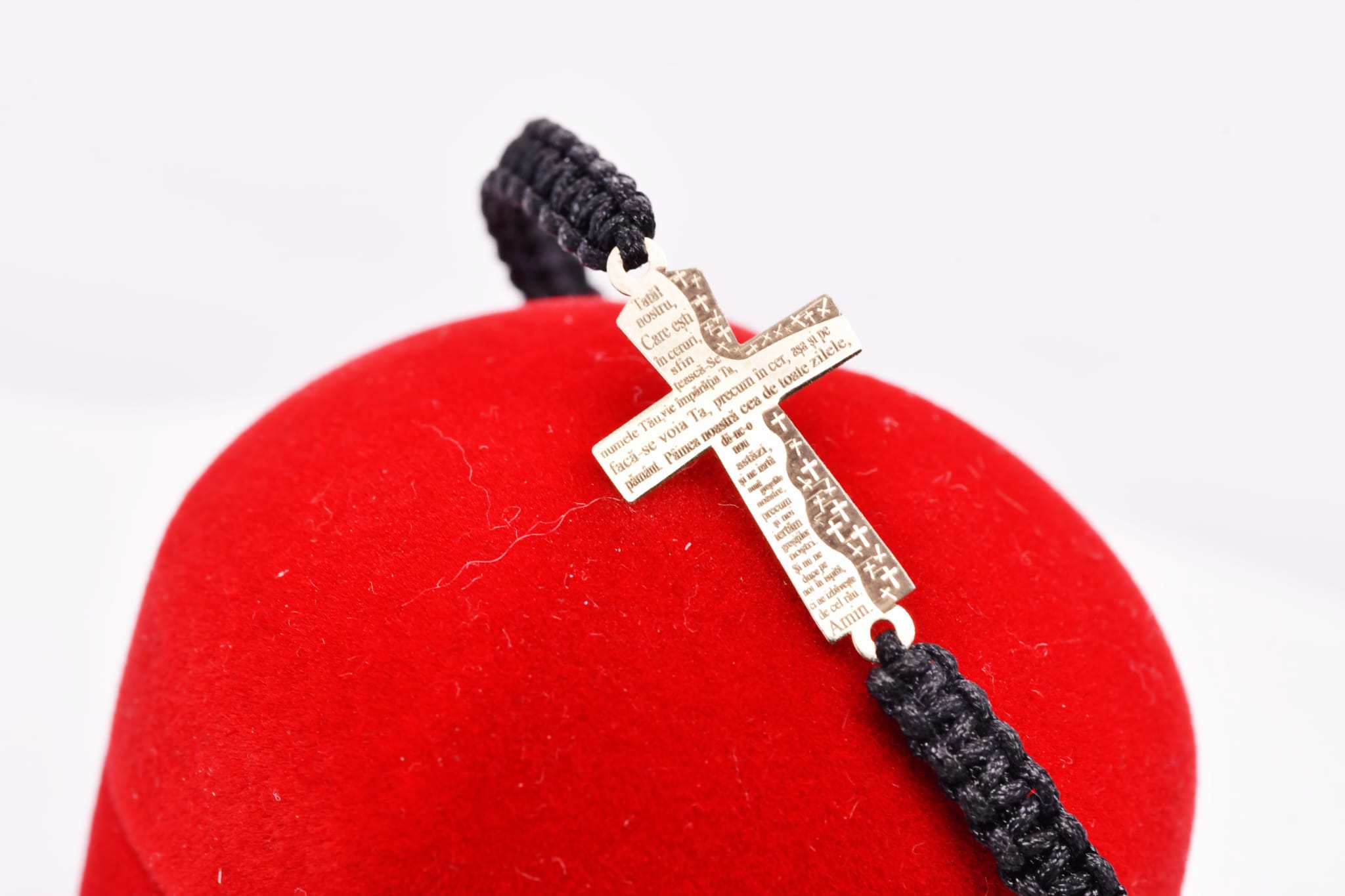 14K Gold Holy Father Prayer Cross Bracelet – Adjustable