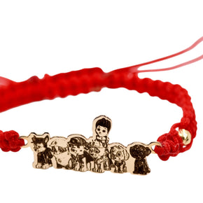 14K Gold PAW Patrol Characters Red String Bracelet – Adjustable Children’s Gift