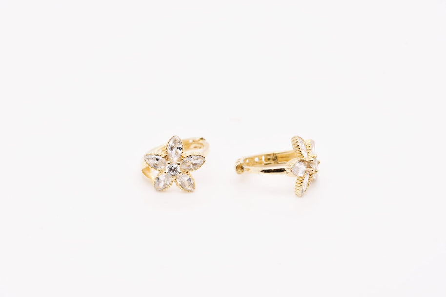 14K Gold Flower Earrings for Children – 1cm
