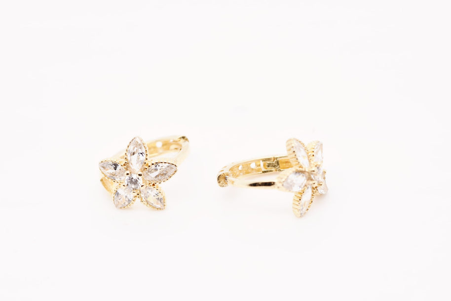 14K Gold Flower Earrings for Children – 1cm
